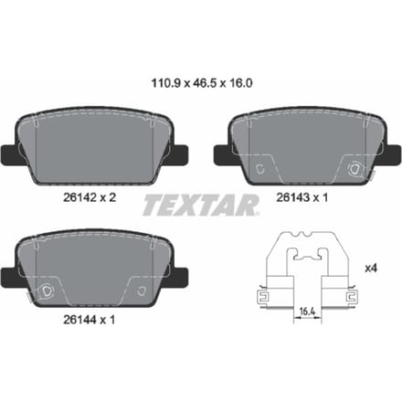 Remblokset TEXTAR 2614201, achter