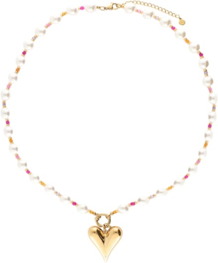 Statement Ketting met Imitatieparels en Hartje - My Jewellery - Ketting