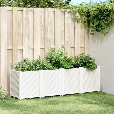 vidaXL - Plantenbak - 160x40x53 - cm - polypropeen - wit