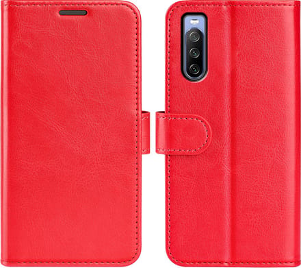 MobyDefend Hoesje - Geschikt voor Sony Xperia 5 IV - Wallet Book Case (Sluiting Achterkant) - Rood