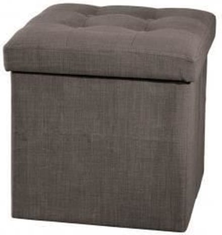 Atmosphera Poef - donkergrijs - 38 x 38 cm - mdf - hocker - opbergbox - opvouwbaar