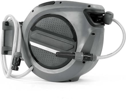 Zylo® Wandslangenbox - Compacte Slanghaspel - Draaibare Slanghaspel - Grijs - 44cm x 18cm x 34cm