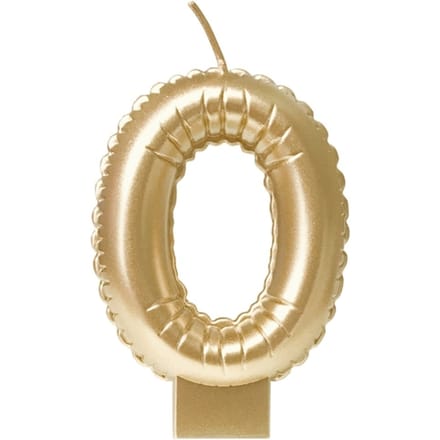 Foil balloon candle gold - 0