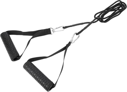 Tricep Touw - Kabelgreep - Kracht Training - Verstelbare Greep - 205 cm Lengte - Zwart