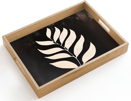 Dienblad hout 40x30 cm - Schootdienblad - Blad - Wit - Minimalistisch - Borrelplank rechthoek - Plateau dienbladen