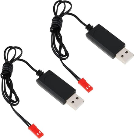 2Pcs 2Pin JST RC Drone Lader met JST Male naar 3.7V USB Connector 60cm - Geschikt voor Drones en Modelvliegtuigen