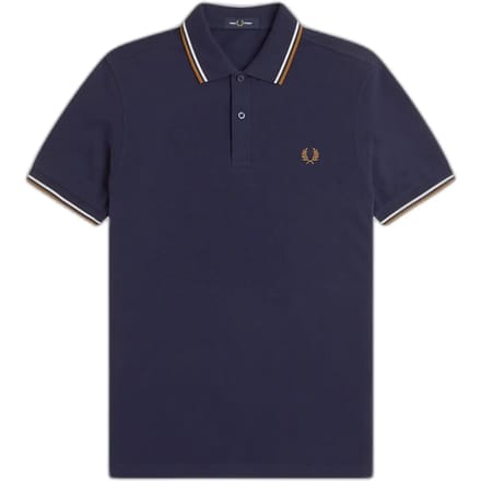 Fred Perry Twin tipped polo - twilight navy snow white dark caramel
