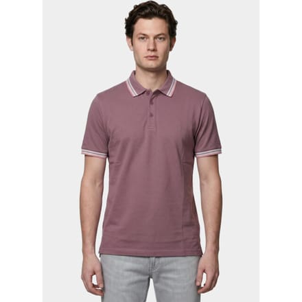 Bos Bright Blue Scotland blue polo heren brick polo plain contrast col spe25108br06sb/765 grape