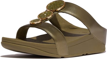 FitFlop Damessandalen Halo Bead-Circle Metallic H-Bar Slides HJ2