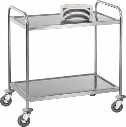 RVS Serveerwagen 2 bladen medium | 92(b) x 60(d) x 94.5(h) cm