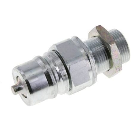 Stalen DN 25 Hydraulische Koppeling Insteeknippel 20 mm S Knelring Schotkoppeling ISO 7241-1 A/8434-1 D 34.3mm