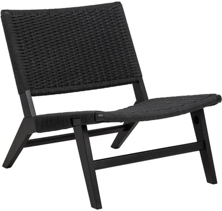 Giga Living Fauteuil Carter - Eikenhout - 64x79x72cm - Zwart