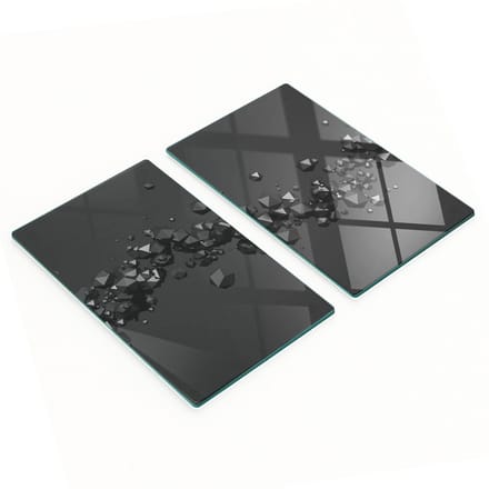 Set van gehard glazen snijplanken met 3D-print, 2x30x52 cm