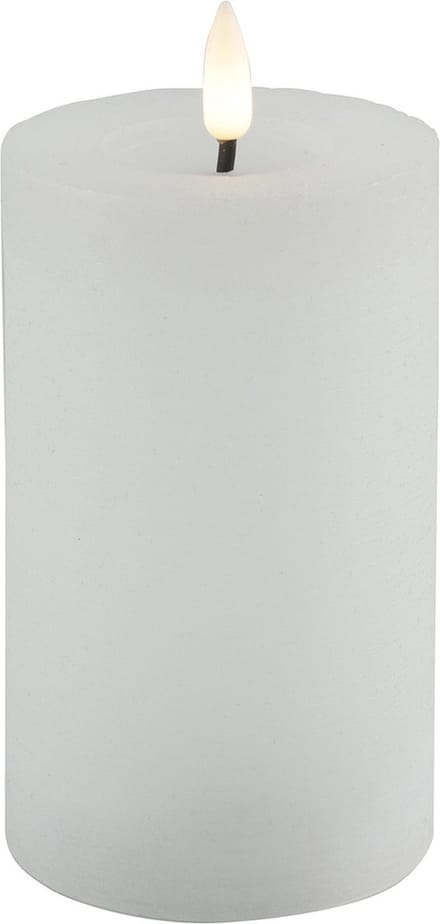 Countryfield Lyon LED kaars/stompkaars - wit - D7,5 x H12,5 cm - timer