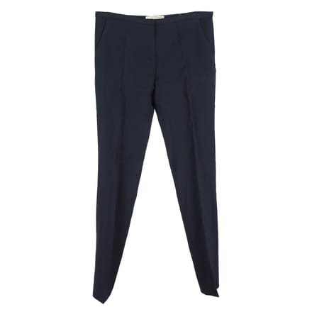 Balenciaga rechte broek van wol in marineblauw