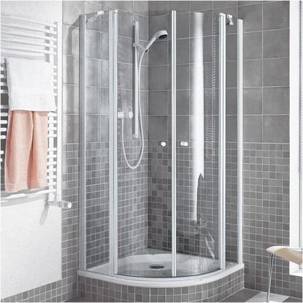 Kermi Ibiza 2000 quadrant shower enclosure with swing doors 90 x 90 x 185 cm, radius 50 cm I2O10090181AK