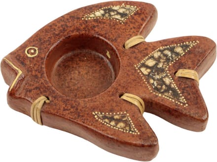Waxinelichthouder terracotta maanvis