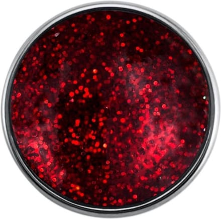 Quiges - Dames Click Button Drukknoop 18mm Space Glitter Rood - EBCM010