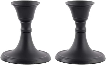 Set van 2 Zwarte Kandelaars voor Slanke Kaarsen - Modern Tafeldecoratie