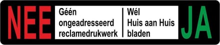 Nee - Ja voor BBK postkasten - 93x19mm