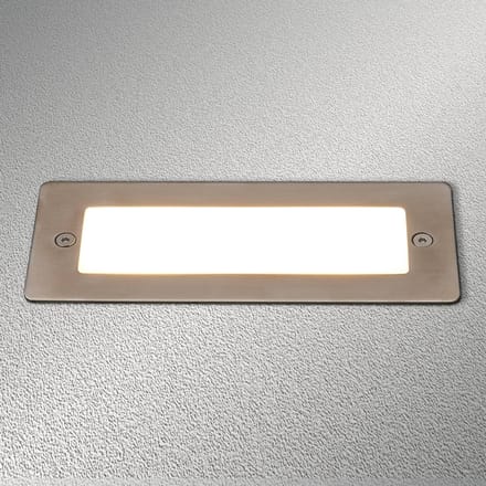 Lucande LED wand inbouwlamp Holly, 17 cm, roestvrij staal