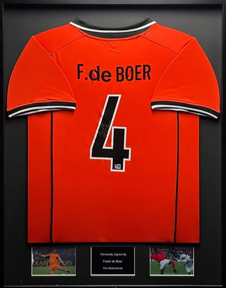 Frank de Boer Nederland 98/99 ingelijst thuis shirt