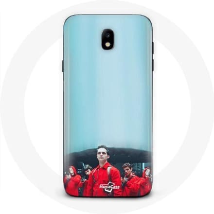 Coque - MANIACASE - Samsung Galaxy J7 2017 - La casa de papel - Souple - Bleu bleu