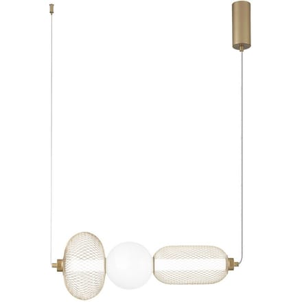 Luce Ambiente Design LED hanglamp INKAS, hoogte 53 cm, goudkleurig glas/metaal CCT