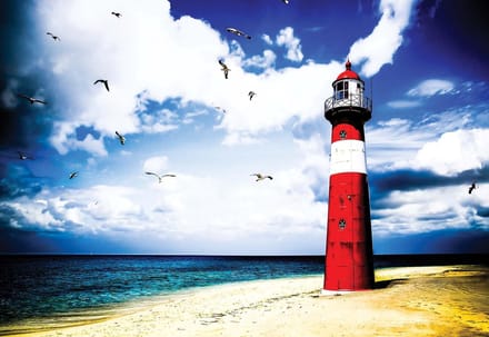Fotobehang Lighthouse | XL - 208cm x 146cm | 130g/m2 Vlies