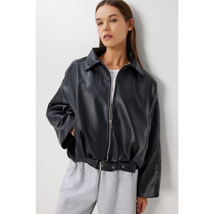 Faux leren bomberjack