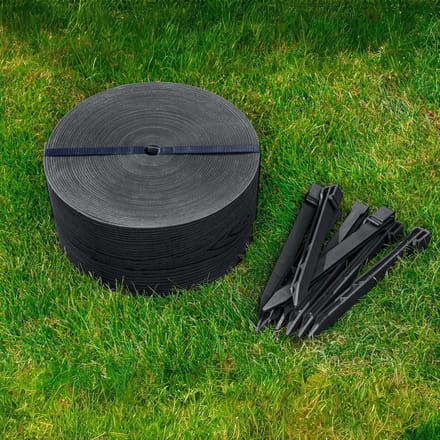 Flexibele gazonrand - kunststof tuinrand - 20 meter - zwart met houten design