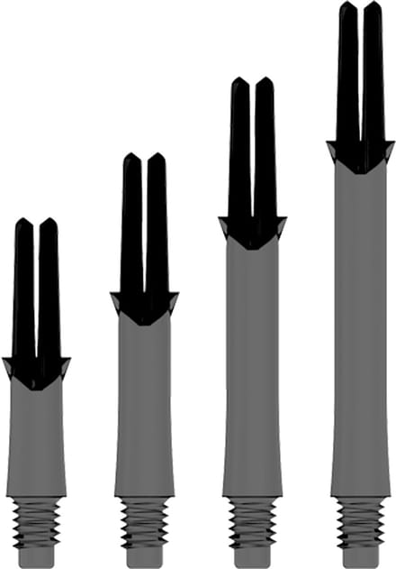 L-Style L-Shaft Locked Straight Clear Black - Dart Shafts