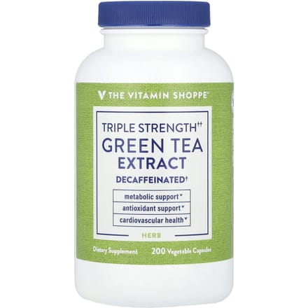 The Vitamin Shoppe, Extrait de thé vert, triple concentration, décaféiné, 200 capsules végétariennes