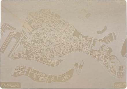 Place Maps Placemat Skyline Antwerpen - Centraal Station - Kunstleer - Zwart - 1 Stuk