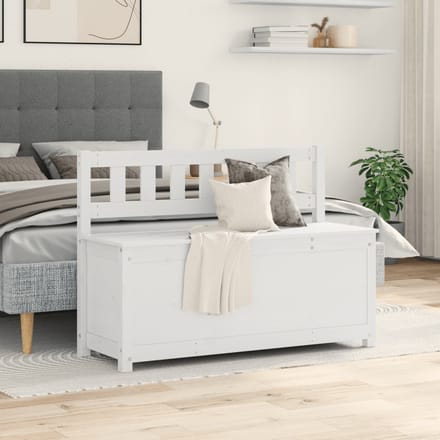 vidaXL - Bankje - 110x41x76,5 - cm - massief - grenenhout - wit