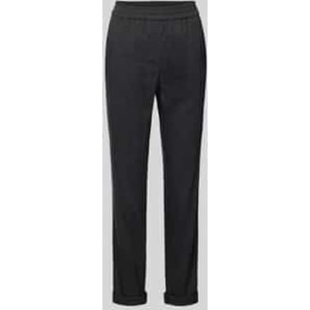 Regular fit broek van linnenmix met elastische band
