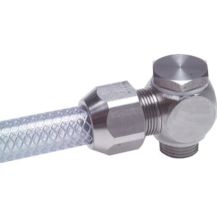 12x6mm & G3/8'' RVS L-Vorm Knelfitting Buitendraad 10bar PTFE