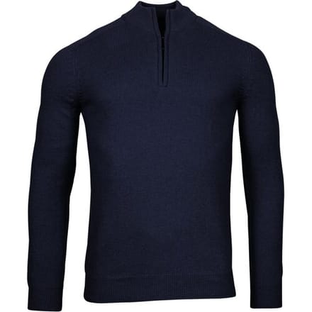 Baileys Trui Half Zip Single Knit Lamswol Navy / male