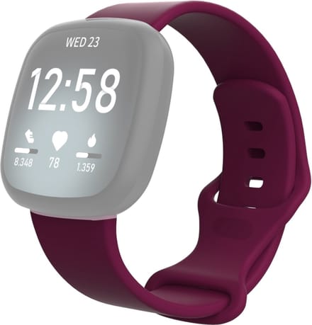 Siliconen bandje - geschikt voor Fitbit Versa 3 / Versa 4 / Sense - M/L - bordeauxrood