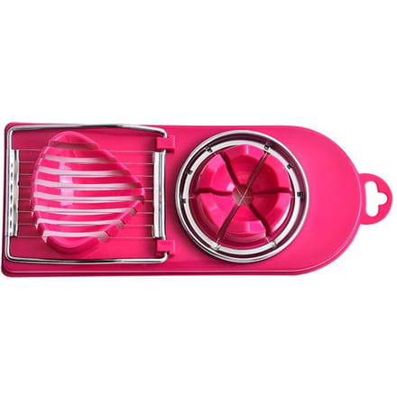 Coupe-œuf multifonctionnel 2 en 1 Coupe-œuf en acier inoxydable Sectionneur Moule Forme de fleur Coupe-viande à déjeuner Gadgets de cuisine rouge