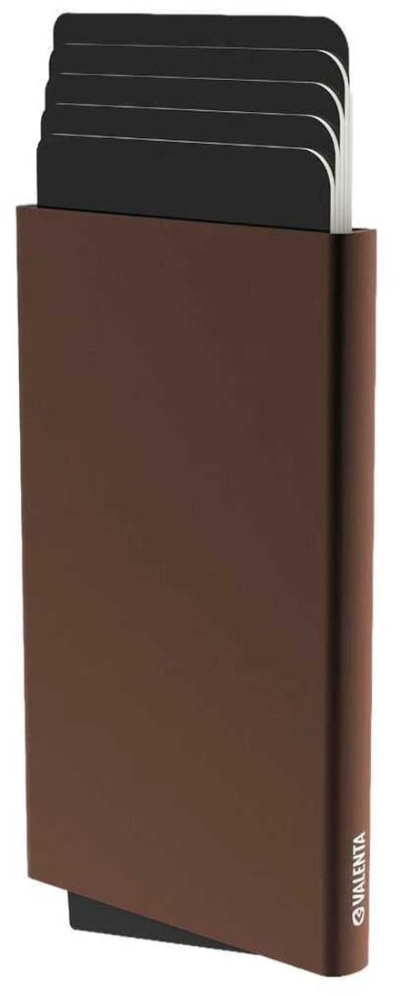 Valenta MagSafe Pasjeshouder Bruin - Aluminium Cardprotector iPhone 12 t/m 18 – 6-7 Pasjes – RFID/NFC Bescherming – Dun 8 mm