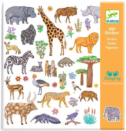 DJECO stickers Afrikaanse dieren 4 jr+