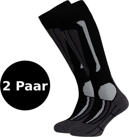 Falcon Victor B Wintersportsokken - Maat 43-46 - Unisex - zwart/grijs