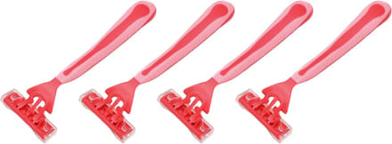 Benson Wegwerp scheermesjes - 3 bladen - roze - 4 stuks - flexibele kop - gladscheerstrip