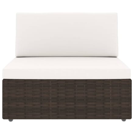 vidaXL - 5-delige - Loungeset - met - kussens - poly - rattan - bruin