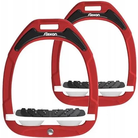 Ultra Grip Ingelaste Stijgbeugels Rood/Wit/Wit Flex-On Green Composite