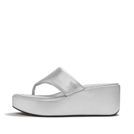 FitFlop Platfforms Wedge Toe-Post Sandals ZILVER - Maat 42