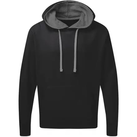Contrast Hooded Sweatshirt Heren SG Collectie Zwart/Grijs Maat 4XL