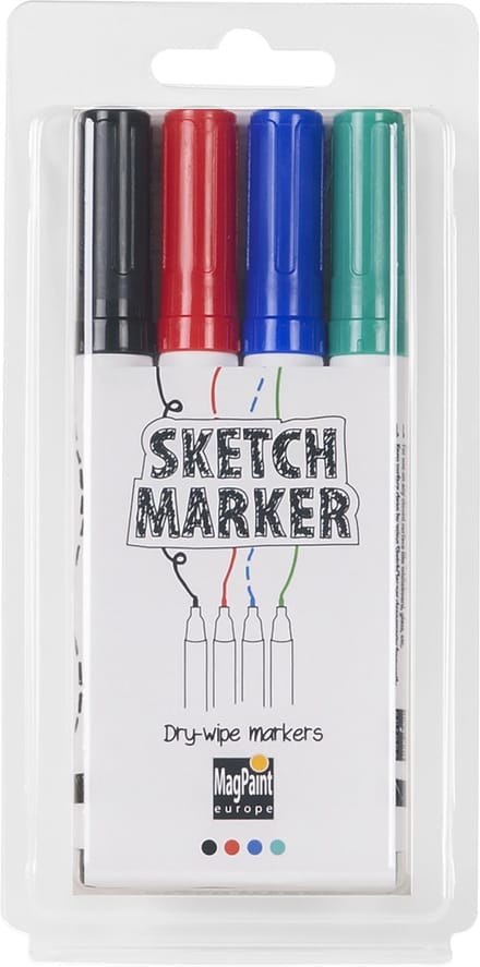 MagPaint - Sketchmarker - Whiteboardstiften - 4 Kleuren
