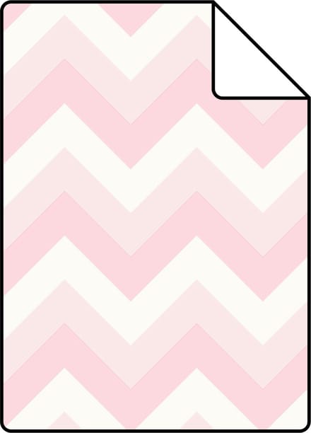 Proefstaal ESTAhome behang zigzag motief licht roze en wit - 26.5 x 21 cm - 138709-S